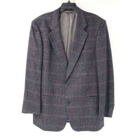Vintage Christian Dior sport coat Men's 46R windowpane two button plaid  notch - Picture 2 of 12